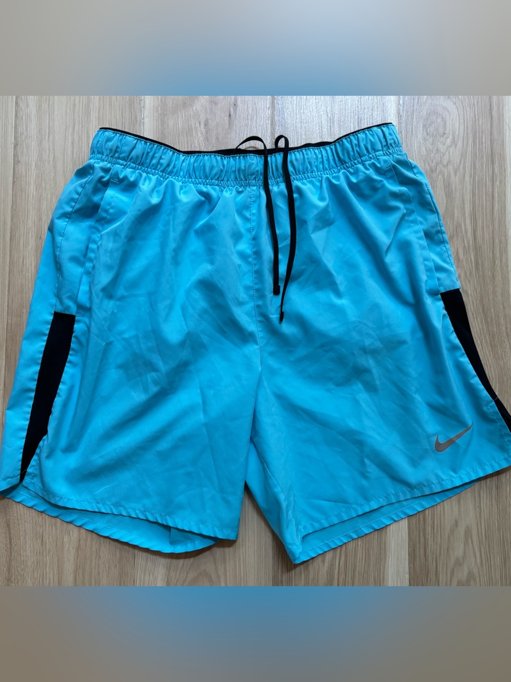 Nike Men's Bright Aqua Swim Trunks with Black Accents